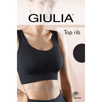 Бесшовный топ в рубчик на широких бретелях GIULIA Top Rib