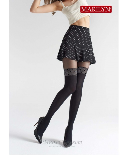 Колготки с имитацией чулок Marilyn Zazu Dots W02