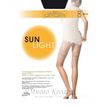 Тонкие чулки OMSA Sun Light 8 autoreggente